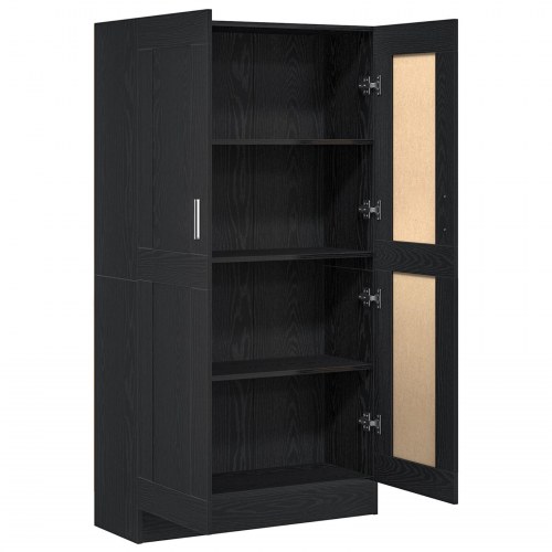 Bogskabe 2 stk Sort Eg 165x30,5x150 cm Konstrueret træ