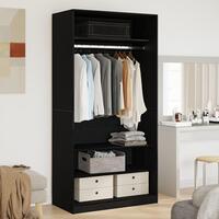 Garderobe i sort eg 100x50x200 cm lavet af træ
