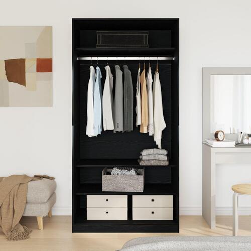 Garderobe i sort eg 100x50x200 cm lavet af træ