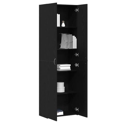 Kontorskab i Sort Eg 60x32x190 cm i konstrueret træ