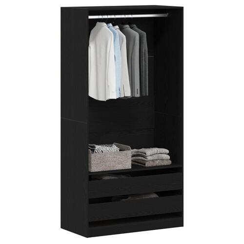 Garderobe i Sort Eg 100x50x200 cm i Konstrueret Træ