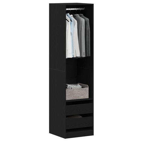 Garderobe Sort Eg 50x50x200 cm Bygget i Træ