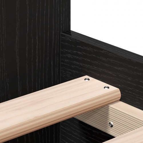Sengestel uden madras Sort egetræ 100x200 cm konstrueret træ