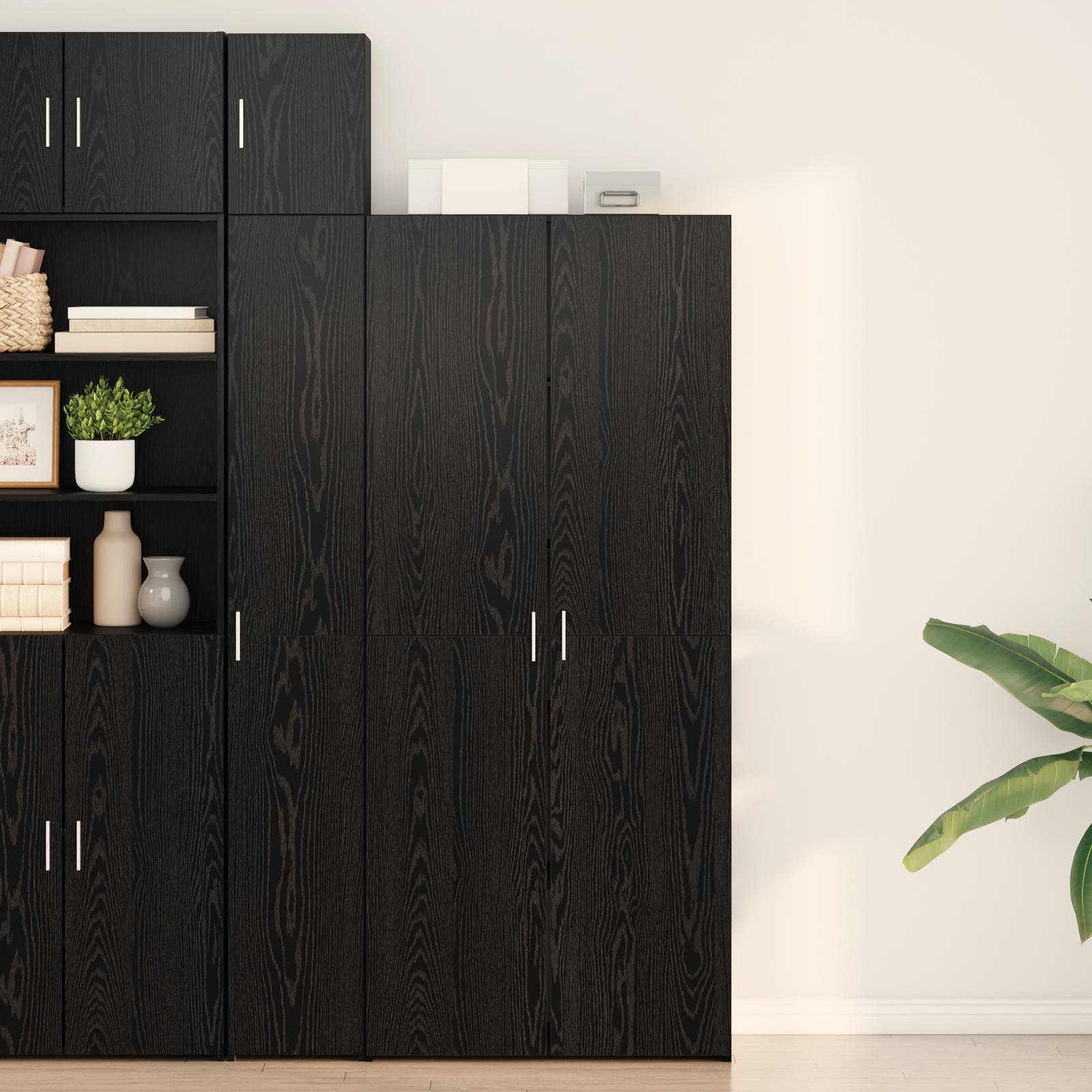 Highboard Sort Eg 40 X 42,5 X 185 Cm Konstrueret Træ
