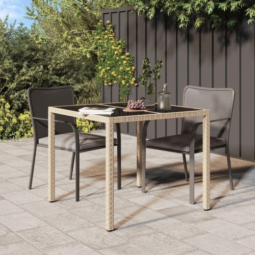 Have spisbord Beige 90x90x75 cm Poly Rattan