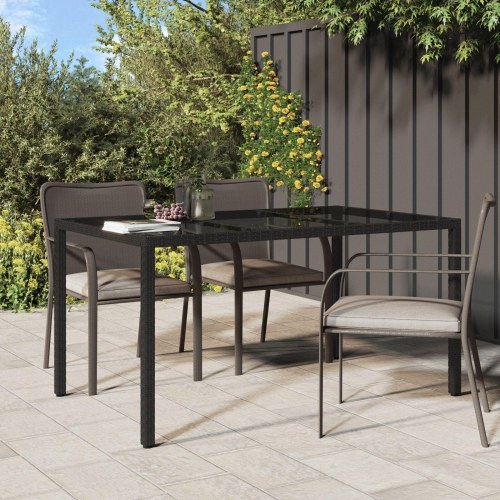 Have spisestuebord Sort 150x90x75 cm Polyrattan