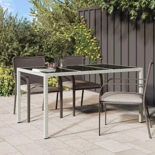 Have-spisebord Hvid 150x90x75 cm Polyrattan