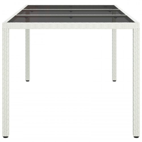 Have-spisebord Hvid 150x90x75 cm Polyrattan