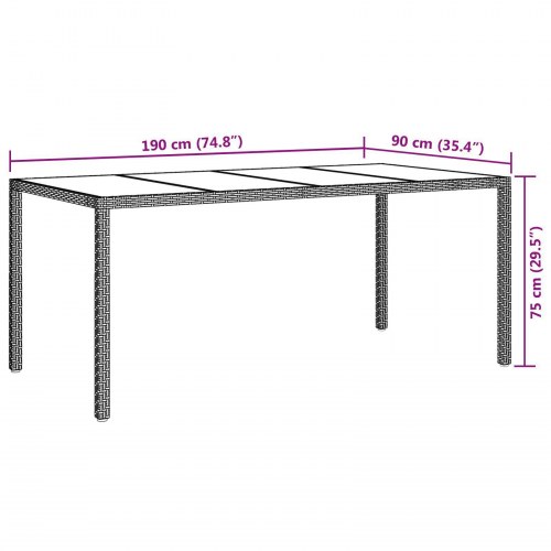 Have Spisebord Hvid 190x90x75 cm Polyrattan