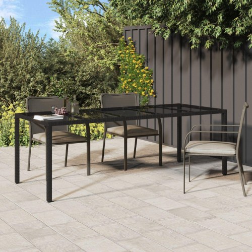 Have Spisebord Sort 250x100x75 cm Polyrattan