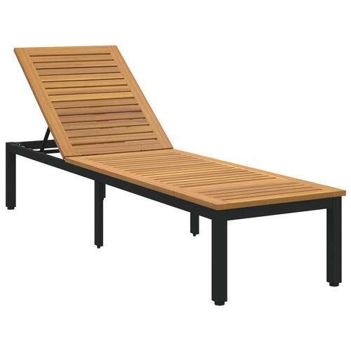 Solseng Sort 200x55x35 cm Massivt Akacietræ