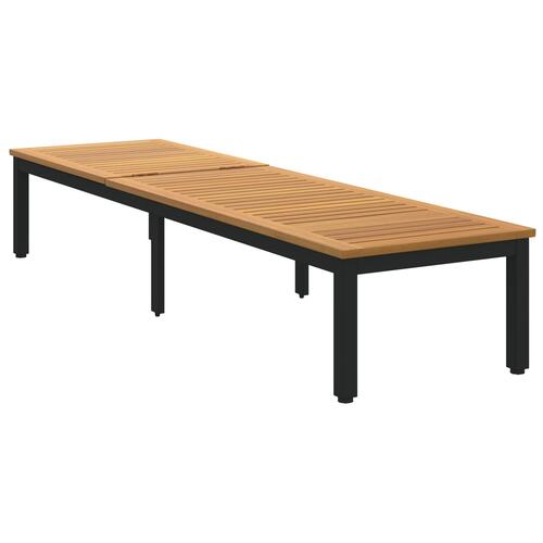 Solseng Sort 200x55x35 cm Massivt Akacietræ