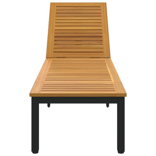 Solseng Sort 200x55x35 cm Massivt Akacietræ