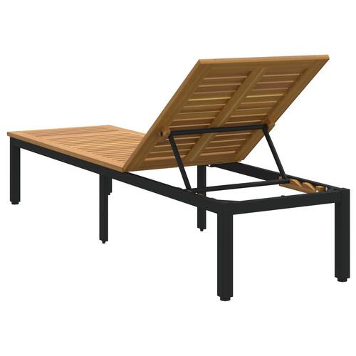 Solseng Sort 200x55x35 cm Massivt Akacietræ