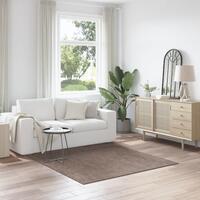 Skinnende Tæppe Høj Pile Brun 160x160 cm PP