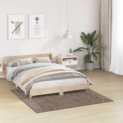 Skinnende Tæppe Høj Pile Brun 160x160 cm PP