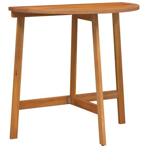 Sammenklappeligt Havebord Halvrundt 78x46x75 cm Massivt Akacietræ
