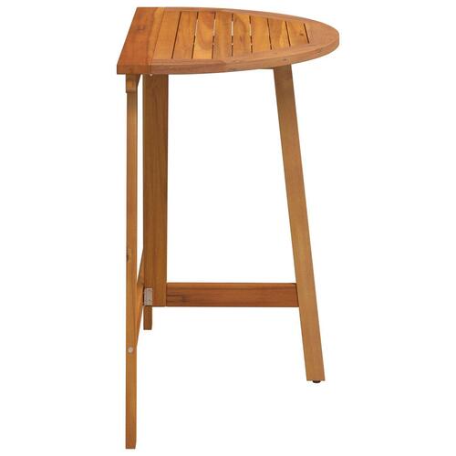 Sammenklappeligt Havebord Halvrundt 78x46x75 cm Massivt Akacietræ