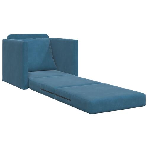Gulv Sofa Bed 2-i-1 Blå 74x77x81 cm Velour