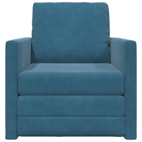 Gulv Sofa Bed 2-i-1 Blå 74x77x81 cm Velour