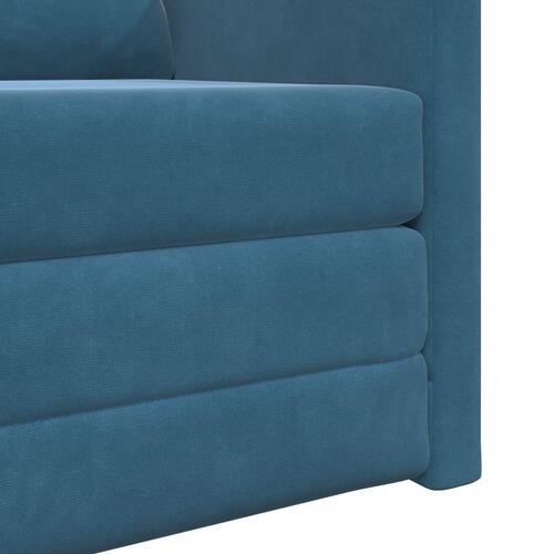 Gulv Sofa Bed 2-i-1 Blå 74x77x81 cm Velour