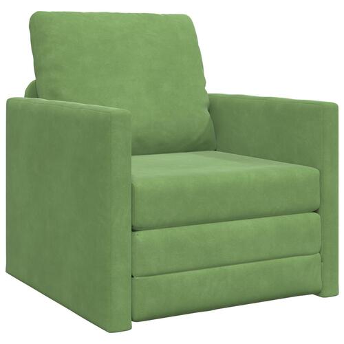 Gulvsofa Seng 2-i-1 Lys Grøn 74x77x81 cm Velour