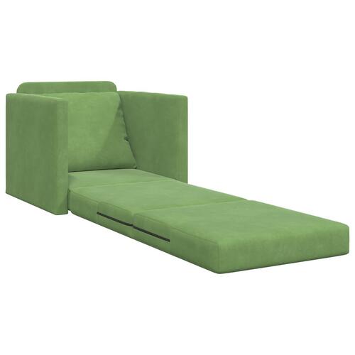 Gulvsofa Seng 2-i-1 Lys Grøn 74x77x81 cm Velour