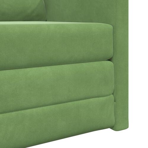 Gulvsofa Seng 2-i-1 Lys Grøn 74x77x81 cm Velour