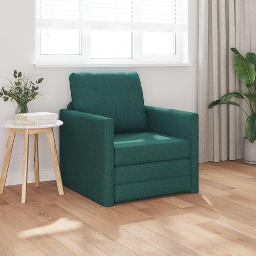 Gulvseng Sofa 2-i-1 Mørkegrøn 74x77x81 cm Stof