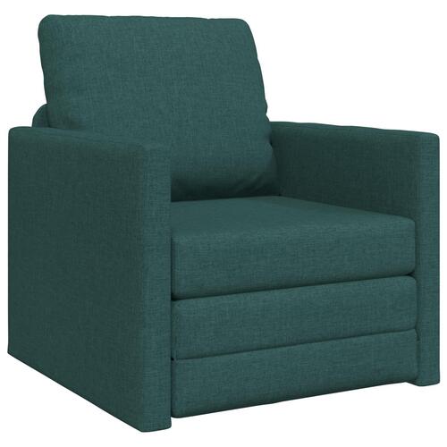 Gulvseng Sofa 2-i-1 Mørkegrøn 74x77x81 cm Stof