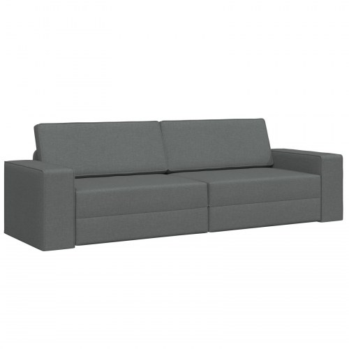 Gulv Sofa Seng 2-i-1 Mørkegrå 245x150x60.5 cm Stof