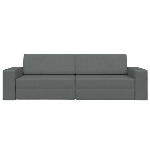 Gulv Sofa Seng 2-i-1 Mørkegrå 245x150x60.5 cm Stof