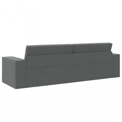 Gulv Sofa Seng 2-i-1 Mørkegrå 245x150x60.5 cm Stof