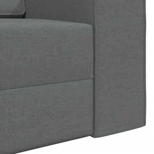 Gulv Sofa Seng 2-i-1 Mørkegrå 245x150x60.5 cm Stof
