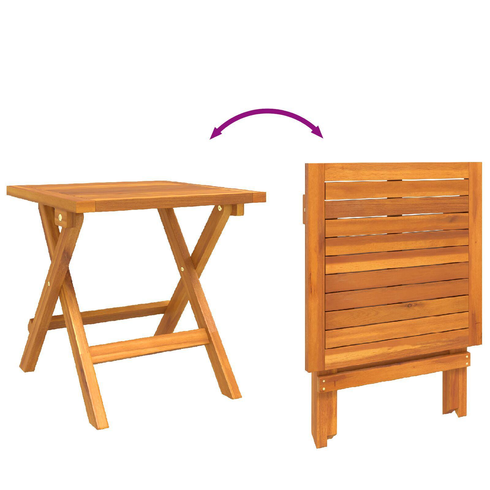 3-delt solstol med sidebord i solid akacietræ