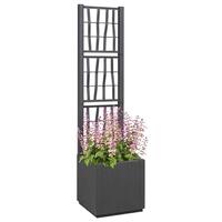 Mørkegrå Haveplantekasse med Espalier - 36x36x140 cm