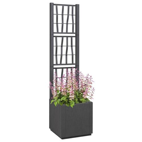 Mørkegrå Haveplantekasse med Espalier - 36x36x140 cm