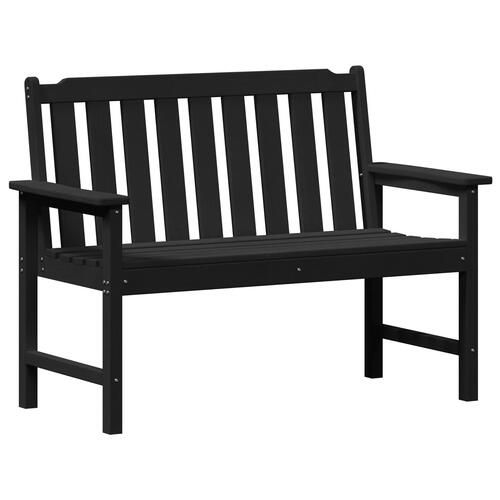 Havebænk Sort 120 cm HDPE
