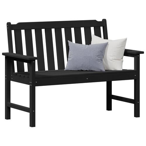 Havebænk Sort 120 cm HDPE