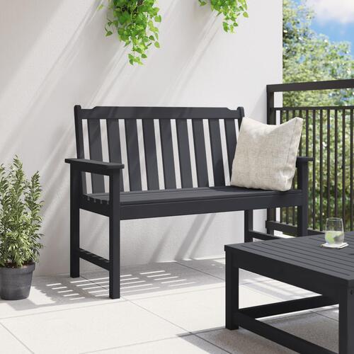 Havebænk Sort 120 cm HDPE