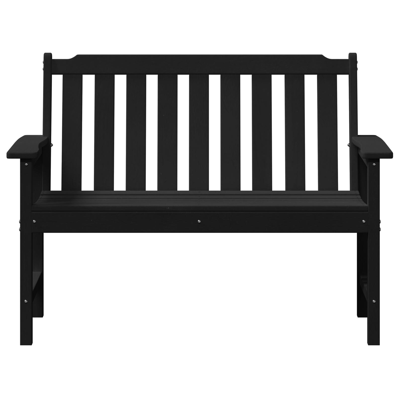 Havebænk Sort 120 cm HDPE