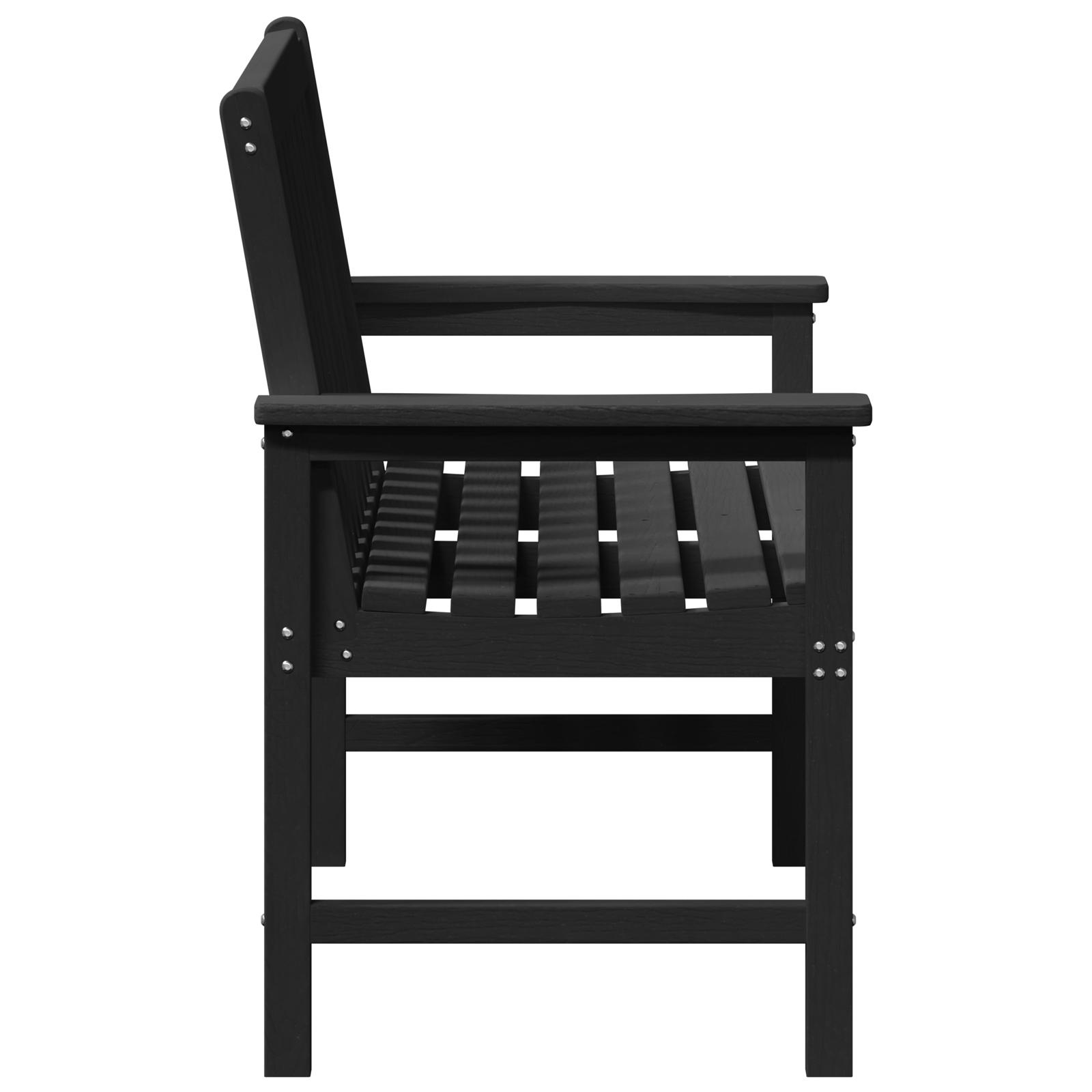 Havebænk Sort 120 cm HDPE