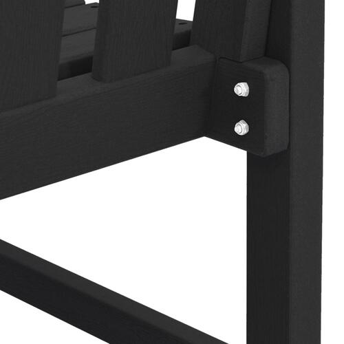 Havebænk Sort 120 cm HDPE