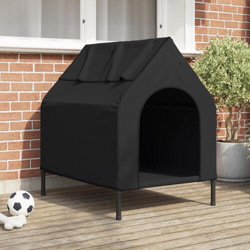 Hundehus Sort Oxford stof og stål
