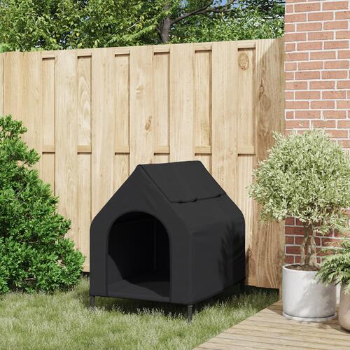 Hundehus Sort Oxford stof og stål