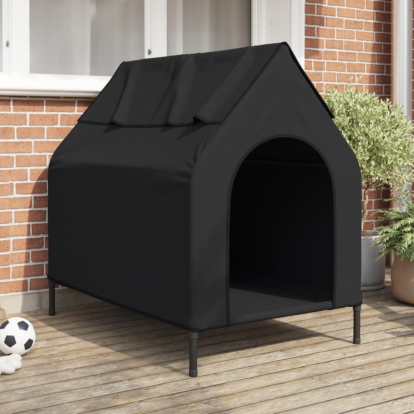Hundehus Sort 110 x 75 x 107.5 cm Oxford Stof og Stål billede