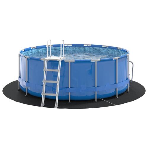 Rundt Poolovertræk Sort PVC Ø 244 cm Poolovertræk Rund