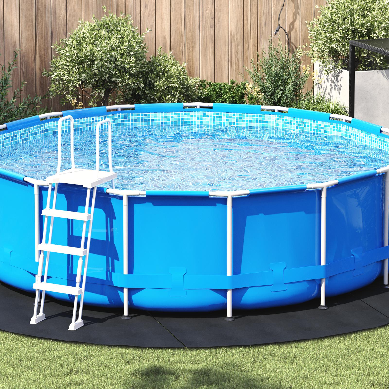 Rundt Poolovertræk Sort Polyethylen Ø 396 cm Slidstærkt