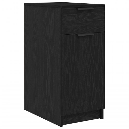 Skrivebordsskab i Sort Egetræ - 33x50x75 cm - Fremstillet af Ingeniørtræ