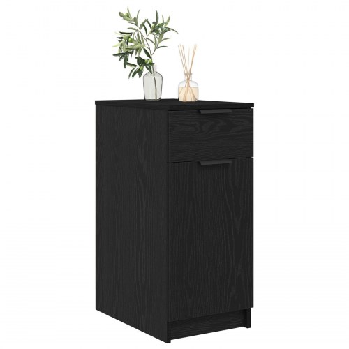 Skrivebordsskab i Sort Egetræ - 33x50x75 cm - Fremstillet af Ingeniørtræ
